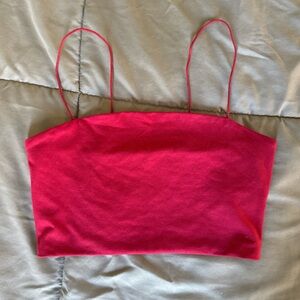 SHEIN Bold Burgundy/Red Strapless Top